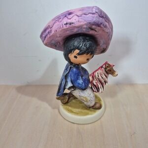 Goebel DeGrazia My First Horse Figurine 10 312 West Germany 1983 Purple Sombrero